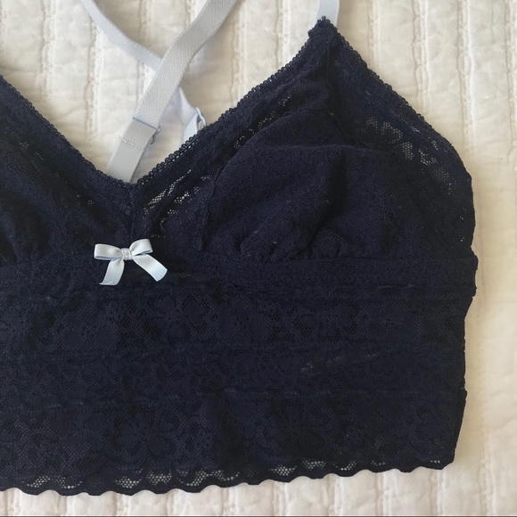 DONATED Aerie Navy Lace Longline Bralette XS - Picture 2 of 8